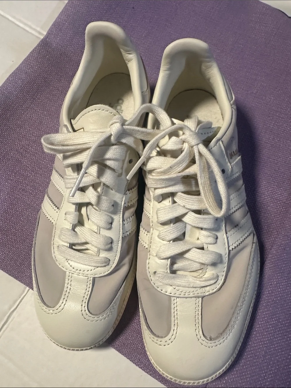 adidas Men's Cream and Off-White Lace-Up Sneakers